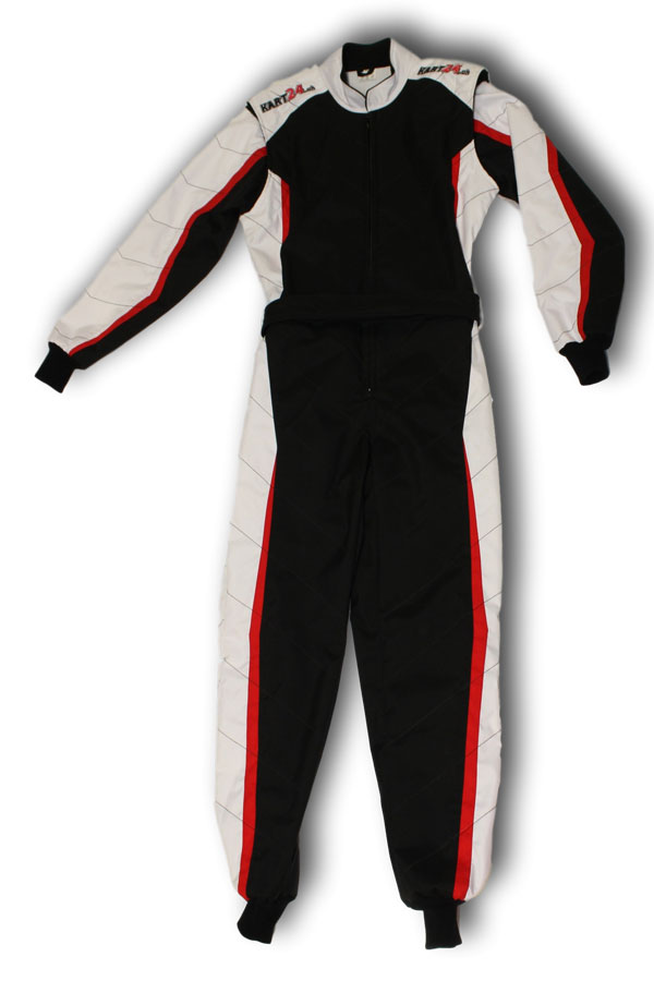 Kart Overall schwarz/weiss/rot